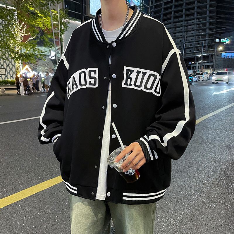 ジャケットとの新作野球服男ゆったりオーバーサイズトレンドコート青少学生ハンサム百着ジャケット上着男