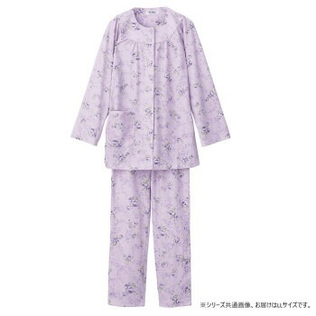 ケアファッション ワンタッチテープ+腰開きパジャマ（婦人） パープル LL 3864413