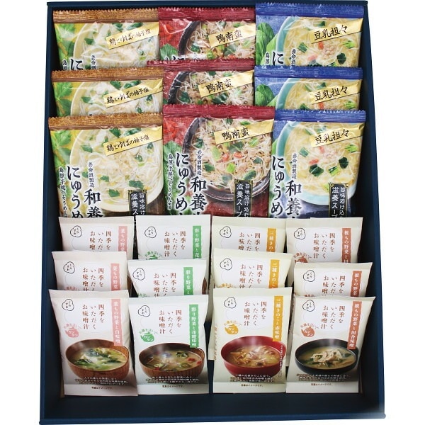 （ギフト）養命酒製造 和養生にゅうめんと四季をいただくお味噌汁計21食セット