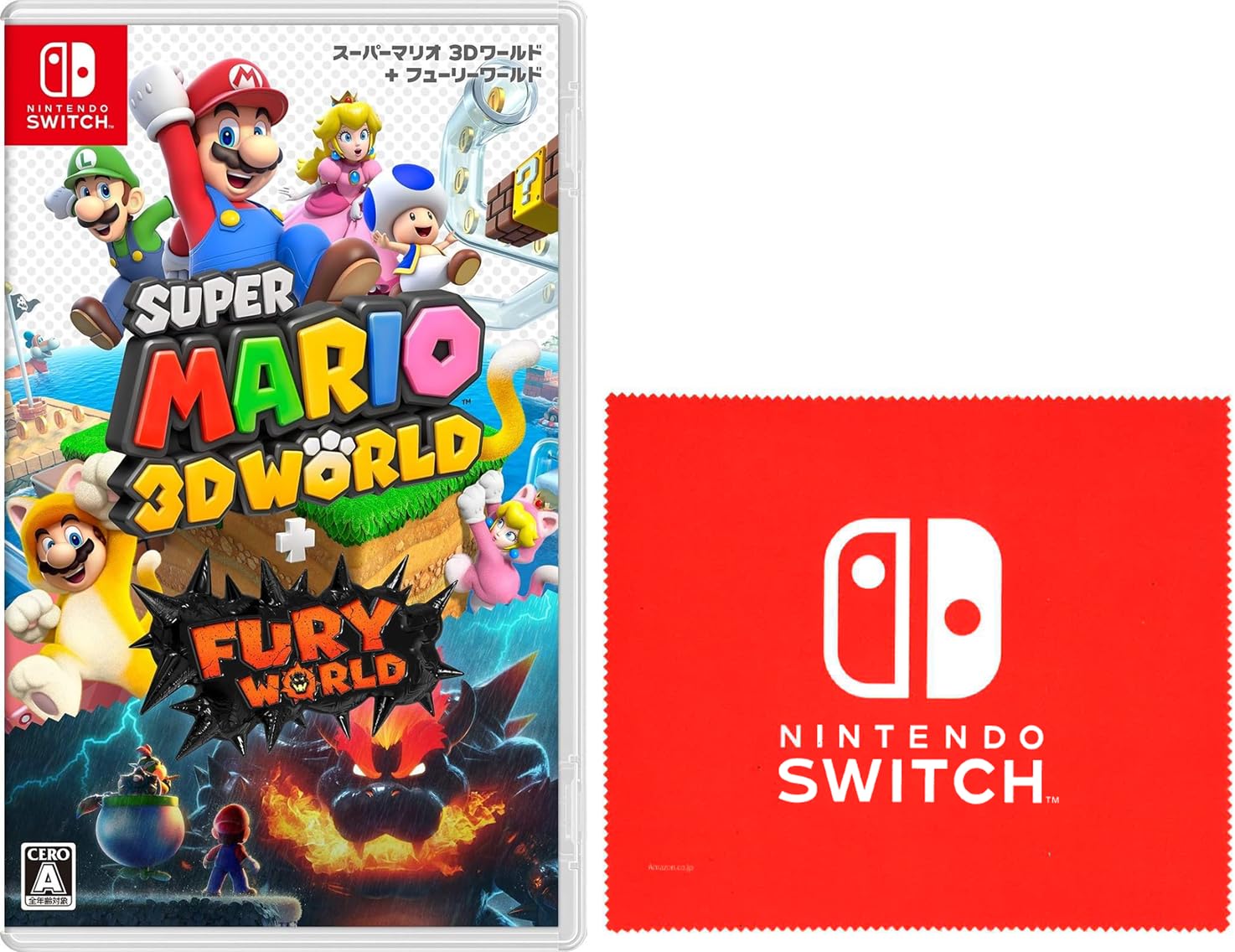 スーパーマリオ 3Dワールド フューリーワールド -Switch 【Amazon.co.jp限定特典】Nintendo Switch ロゴデザイン マイクロファイバークロス 同梱
