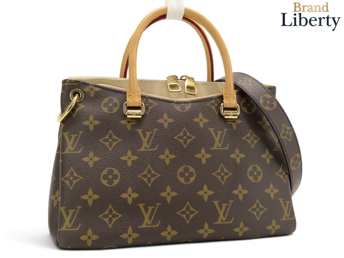 レア美品ルイヴィトンLOUISVUITTONモノグラムパラスBB2WAYハンドバッグショルダーバッグデュンヌベージュPVCレザーM50197
