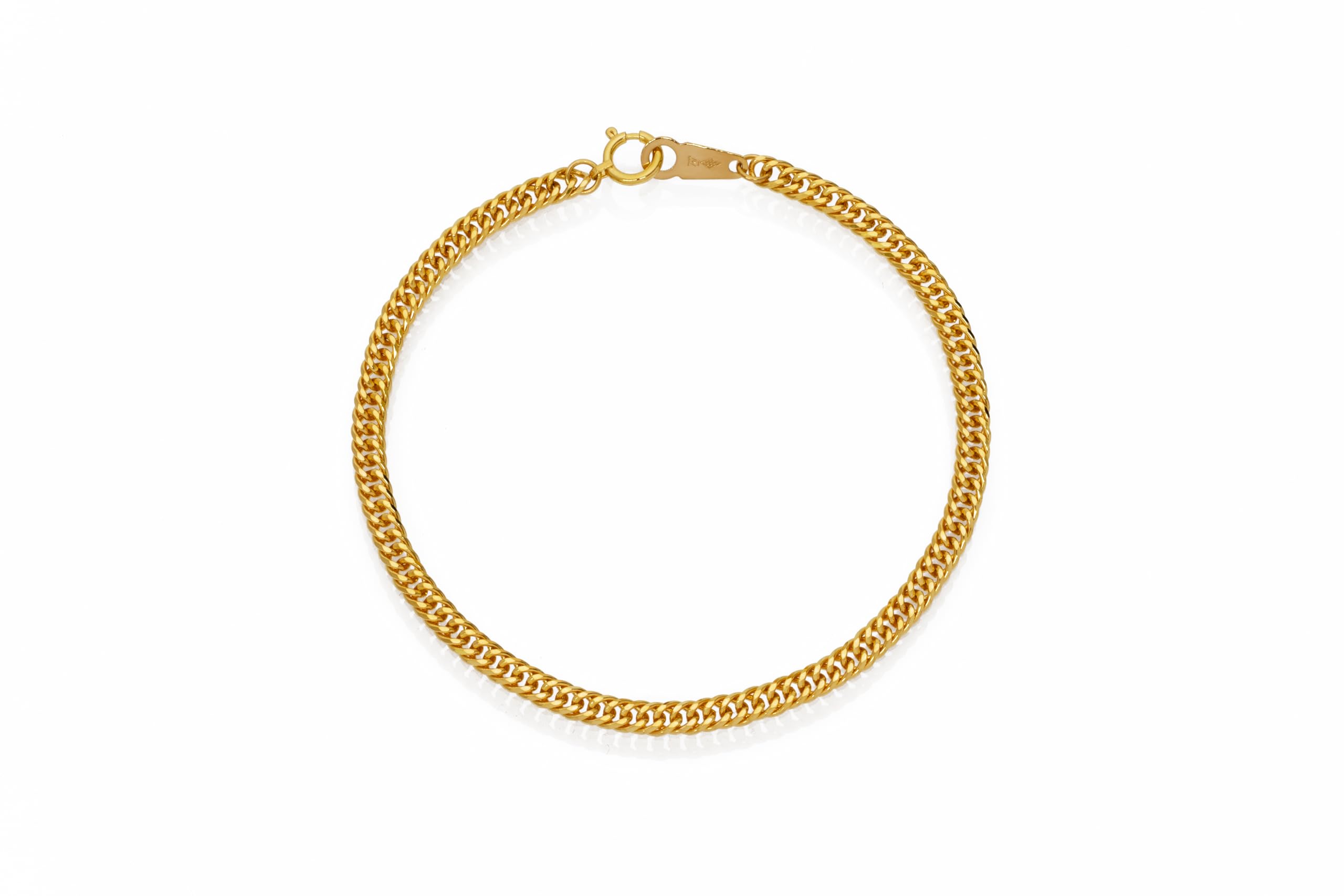 [FAIRY CULLET] K24 6面Wキヘイ 7ｇ 18cm 引輪 検定入り 日本製 純金 ブレスレット チェーン