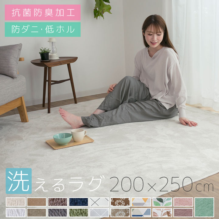 Qoo10] ラグ 洗える オールシーズン 200*2 : 家具・インテリア