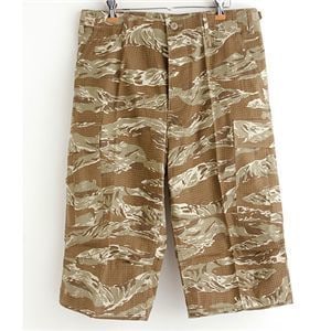 アメリカ軍 BDU クロップドカーゴパンツ /迷彩服パンツ XSサイズ リップストップ デザート タイガー レプリカ
