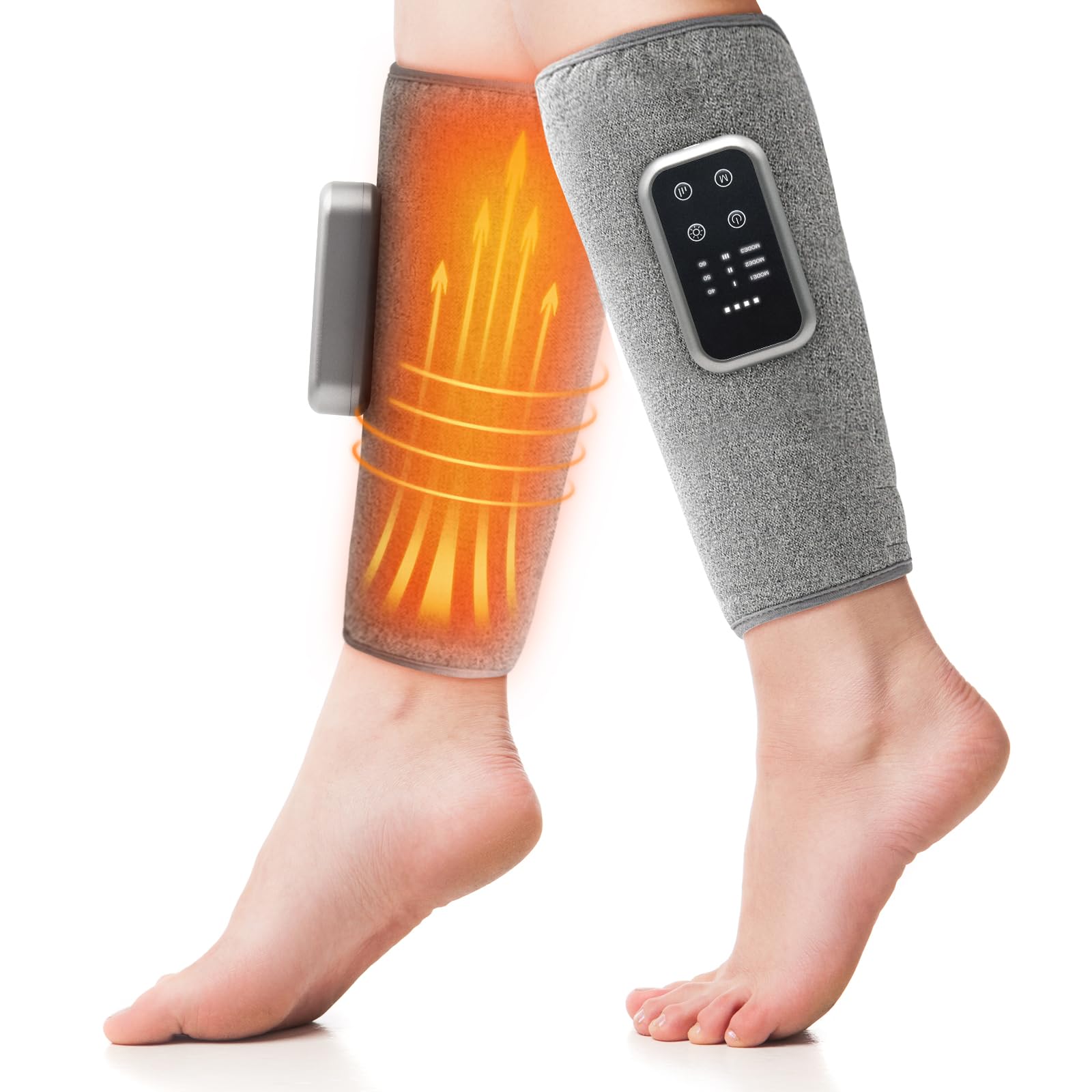 Cueyou ふくらはぎケア【2025年新進化・温熱ケア】 レッグケア ふくらはぎリラックス 空気圧 温熱 3モード 3段階強度 3段階温度 フットケア 太もも 足ケア 操作簡単 サイズ幅調整可 コー