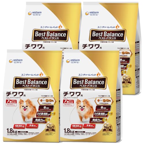 ベストバランス ドッグフード ドライ カリカリ仕立て チワワ用 シニア 7歳以上用 7.2ｋｇ(1.8kg×4) 国産 ユニチャーム[ケース品]