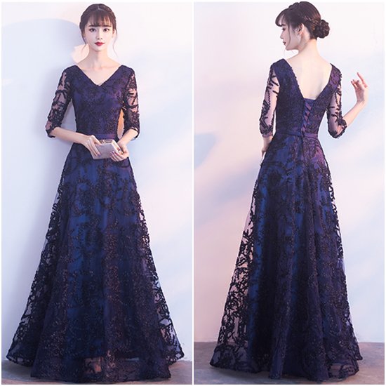 【取寄：納期2週間】演奏会ドレス ロングドレス 大きいサイズ 2XL イブニングドレス 小さいサイズ 袖あり