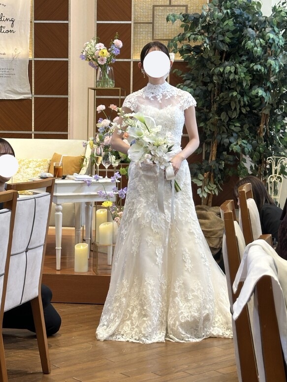 実例写真！ ボレロ のみ ハイネック 短袖 绮丽な 披露宴/結婚式