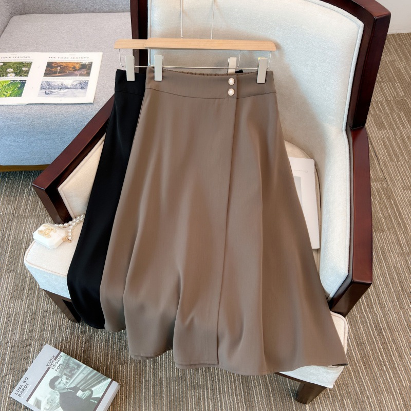 Plus Size Women s Spring and Autumn New Fashion Suit Skirt, Slimming High-Waisted A-Line Skirt for C