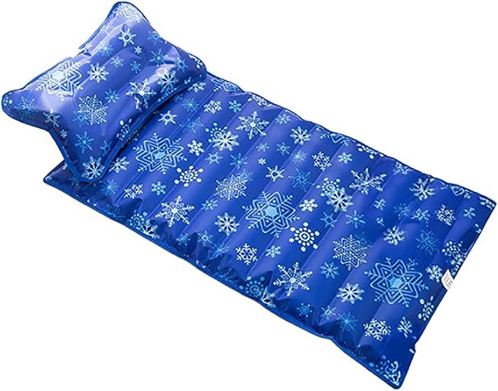 ウォーターマットレス ウォーターベッド 冷却マット 昼寝用マット 熱中症対策 暑さ対策 折りたたみ 注水式 接触冷感 快適(スノーフレーク（枕付き）, スタンダード)