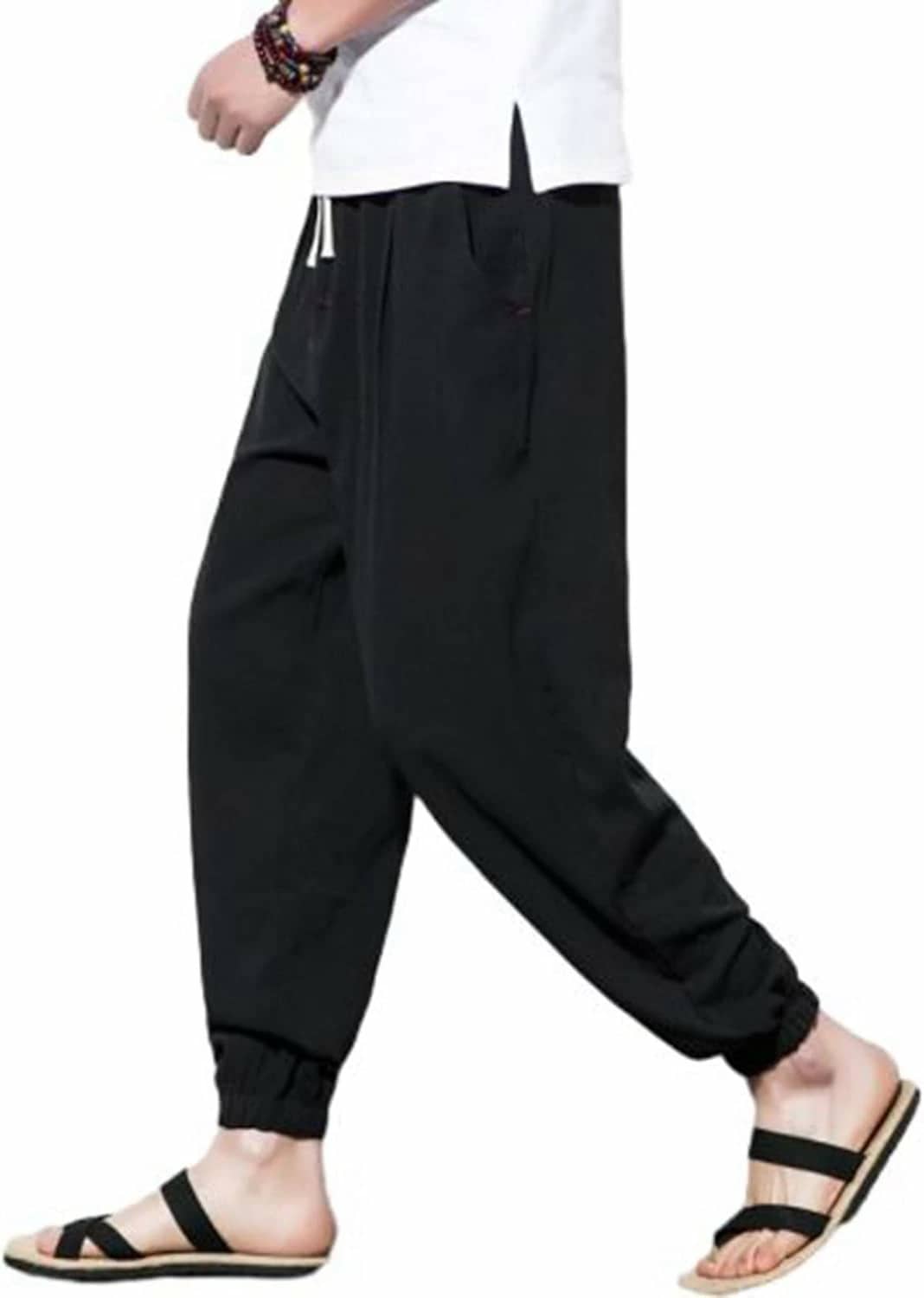 パンツ テーパード アラジンパンツ メンズ ウエストゴム ルーズ ロング丈 ワイドパンツ 春夏秋 薄手 通気性いい ガチョウパンツ 甘めのコーデ シンプル カジュアル 部屋着 デイリー