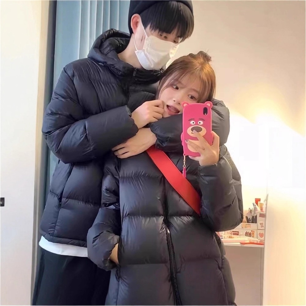 ブラック ショート ダウン ジャケット レディース 2025 ホワイト ダック ダウン 厚みのあるフード付きスモール ブレッド ジャケット オフシーズン