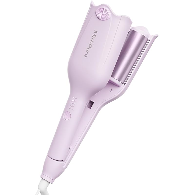MiroPure ヘアアイロン カール ウェーブアイロン 34 挟むだけで可愛い カールアイロン 実現 140℃～200℃ 千万級マイナスイオン吹出 やけど防止 初心者向けカールアイロン プレゼント