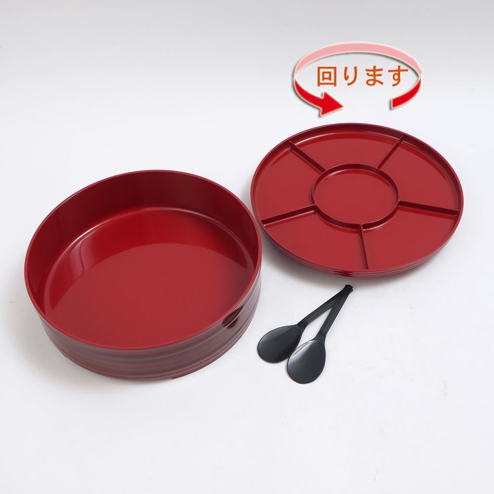 紀州塗り　回転　手巻き寿司セット　しゃもじ2本付