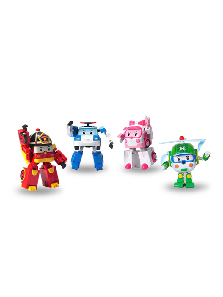ロボカポリ変身ロボット4インチ4種パックセット（4インチポリロイエンバーヘリ）