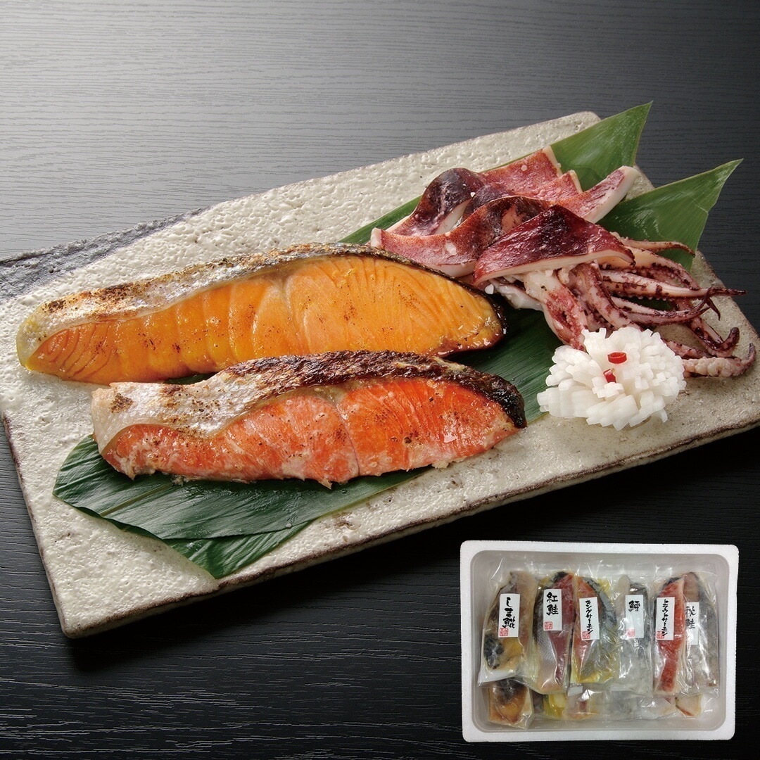 漬け魚切身詰合せ 12セット 秋鮭 しまほっけ甘味噌漬 トラウトサーモン 真いか 真鱈粕漬 紅鮭 キングサーモン西京漬 【産直メーカー直送品】