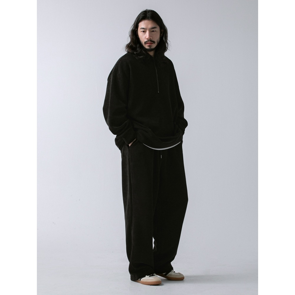 RUGGED HOUSE ハーフジップアップカラーコーデュロイ起毛セットアップ 2色