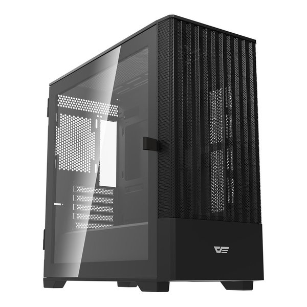 ミニタワーPCケース DK415M 140mm ARGBファン2基 360mmラジエーター搭載可能 ブラック