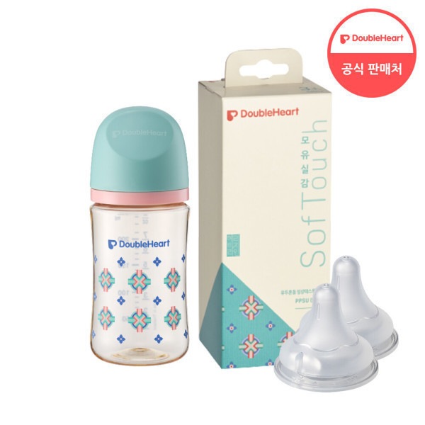 第3世代240mlヘリテージ哺乳瓶1個(乳首M付)+乳首2個