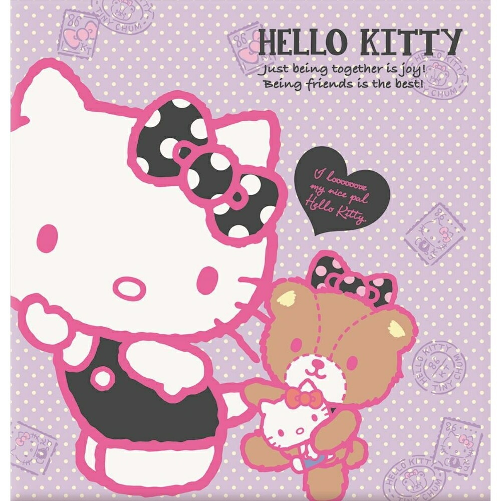 （まとめ買い）フエルアルバム L 100年台紙（黒） ハローキティ パープル アH-LD-106-1 [x3]