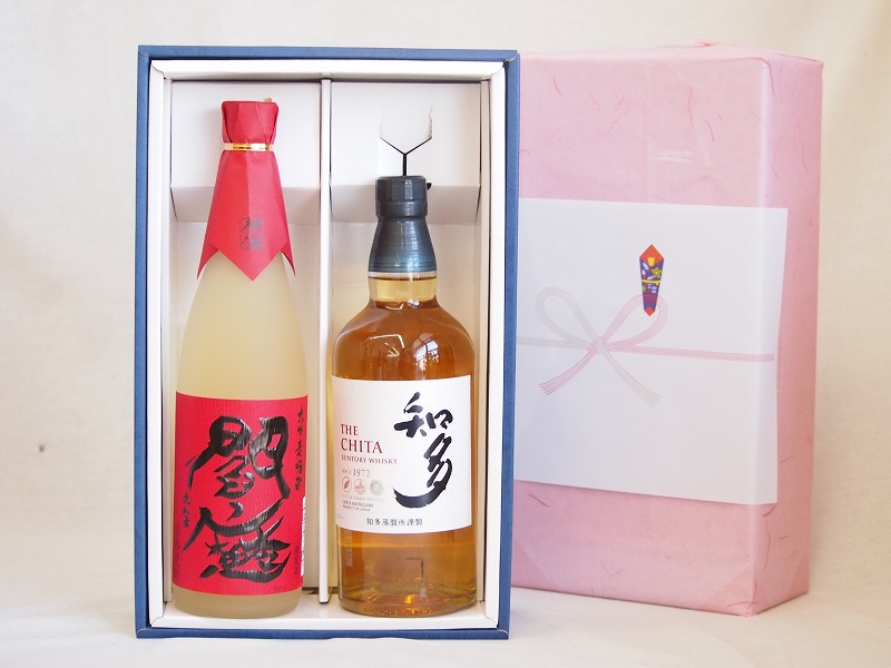 感謝贈り物ボックス 洋酒麦焼酎2本セット（ウイスキー知多700ml 大分麦焼酎閻魔720ml）