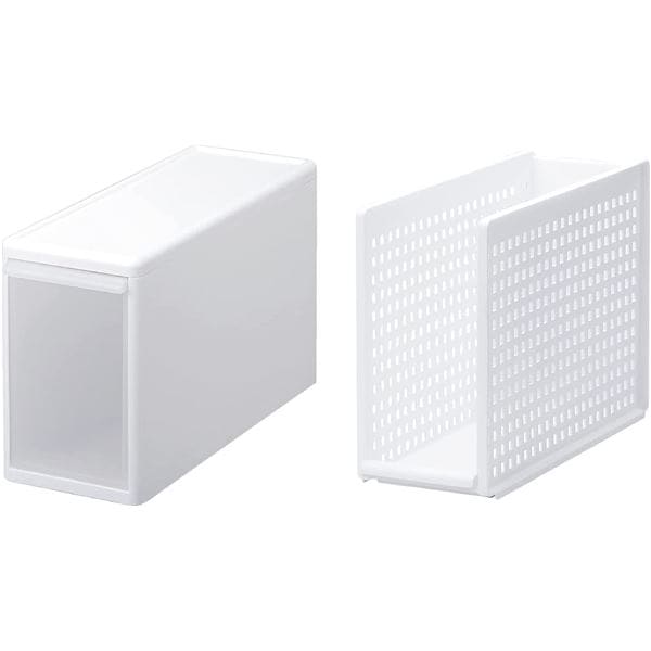 [2個セット] 吉川国工業所 Like-it 組み合わせて使える収納ケース スリムL / 約幅17x奥行46.5x高さ28cm ホワイト MOS-04