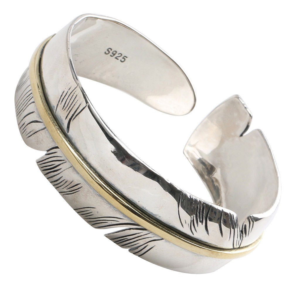 925 フェザーバングル 2トーンカラー [bs131]