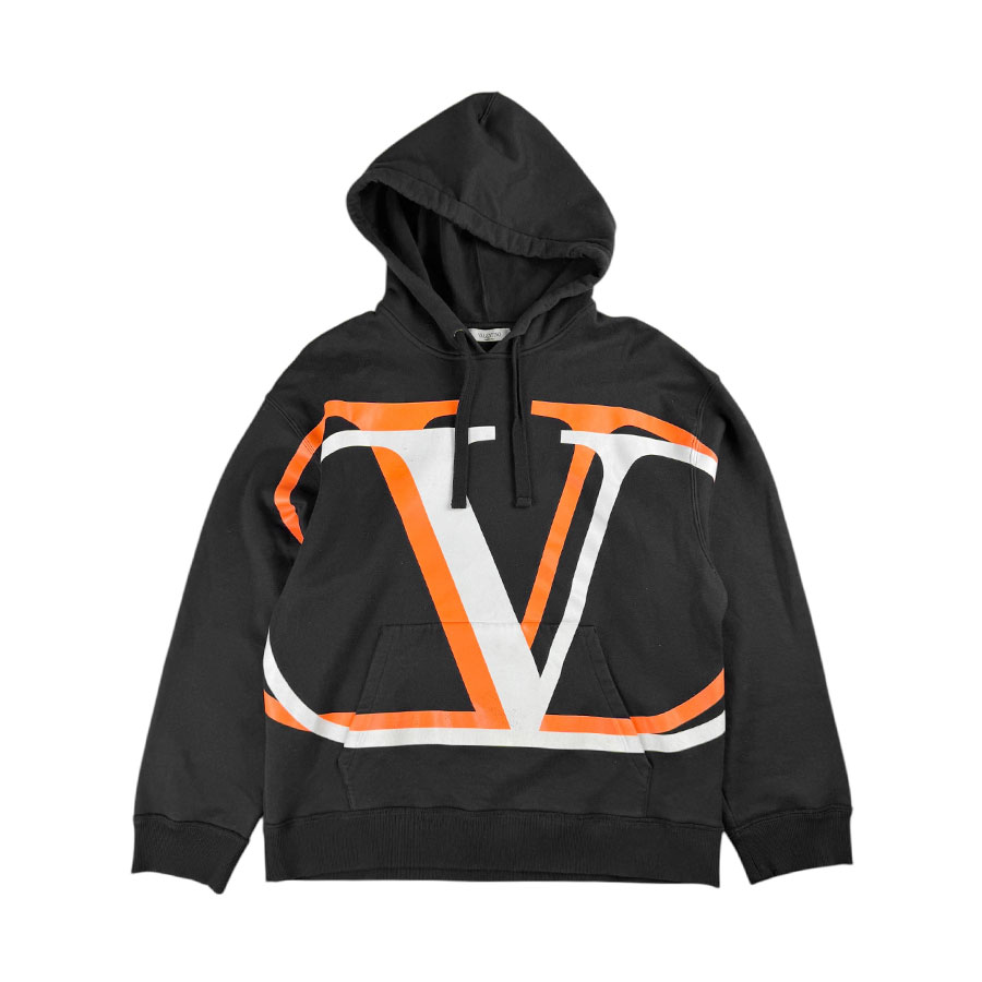 ヴァレンティノ VALENTINO パーカー コットン/ポリウレタン ブラック/ホワイト/オレンジ メンズ z4887