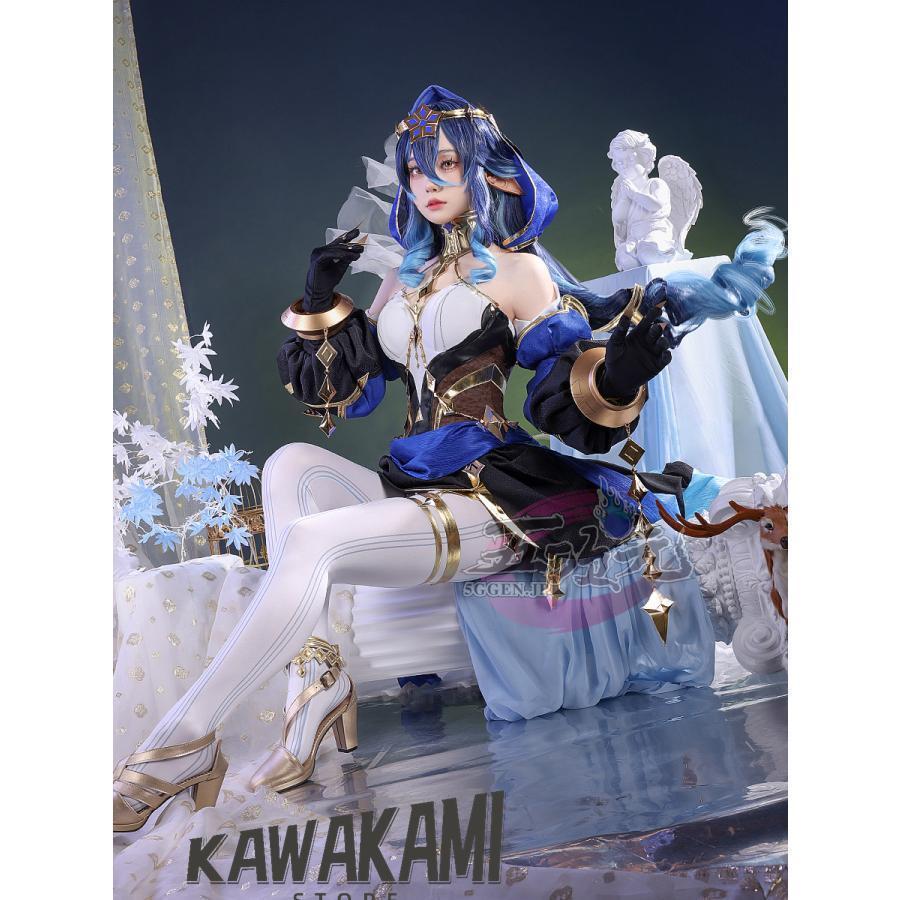 三分妄想　原神　コスプレ　レイラ　コスプレ　衣装　 いしょう ウイッグ 　靴　1434
