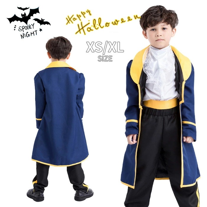 短纳期ハロウィン 衣装 男子 王子様 仮装 Halloween コスプレ衣装 貴族 衣装 新劇演出 コスチューム 演出服 舞台ステージ服 ハロウィン 仮装 お化け 変装 4点セット 子供用 キッズ用