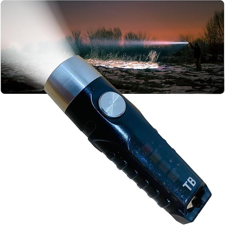 親指サイズの懐中電灯 TorchBuddy 強力 小型 充電式 LED 防災グッズ 軽量 軍用 キャンプ IP66 磁石付き (ブラック)