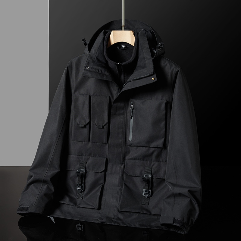 ヒートシール突撃服男性アウトドア登山服3 in 1秋冬防風防水保温工服湿気コート