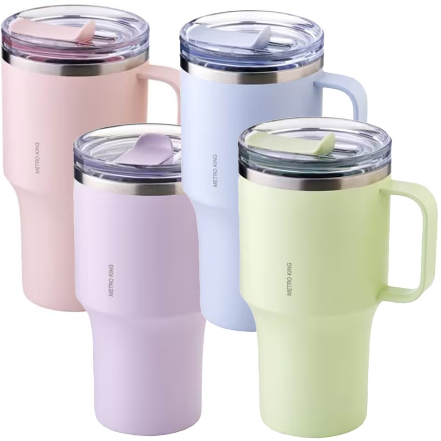 韓国発 メトロ キング タンブラー 大きな 保温 取っ手 カップ 820ml BTS