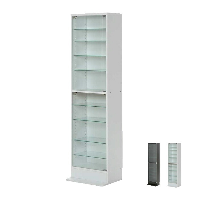 コレクションケース ガラス 浅型 フィギュアケース コレクションラック ガラス 棚 ハイタイプ 奥行