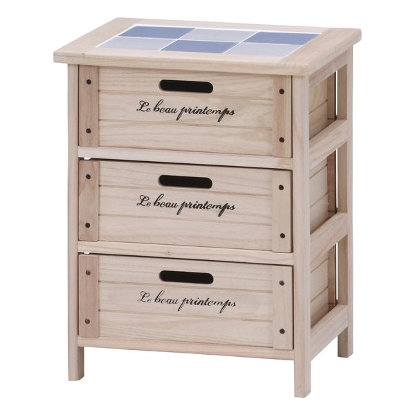 木製３段ボックス 桐 高さ52cm ナチュラル HF05-002 N