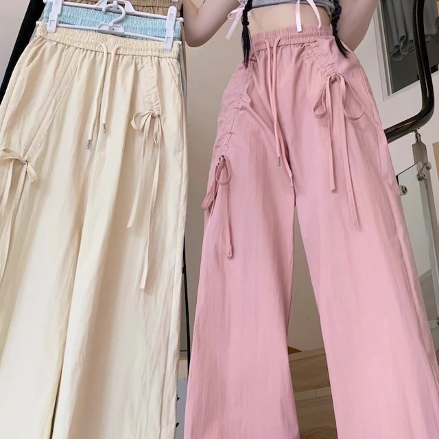 2024春夏パンツ ロング丈 カーゴパンツ ワイド ストレート ハイウエスト 美脚効果 脚長効果 細見え 夏 白 黒 青 韓国ファッション レディース かわいい おしゃれ カジュアル お出かけ