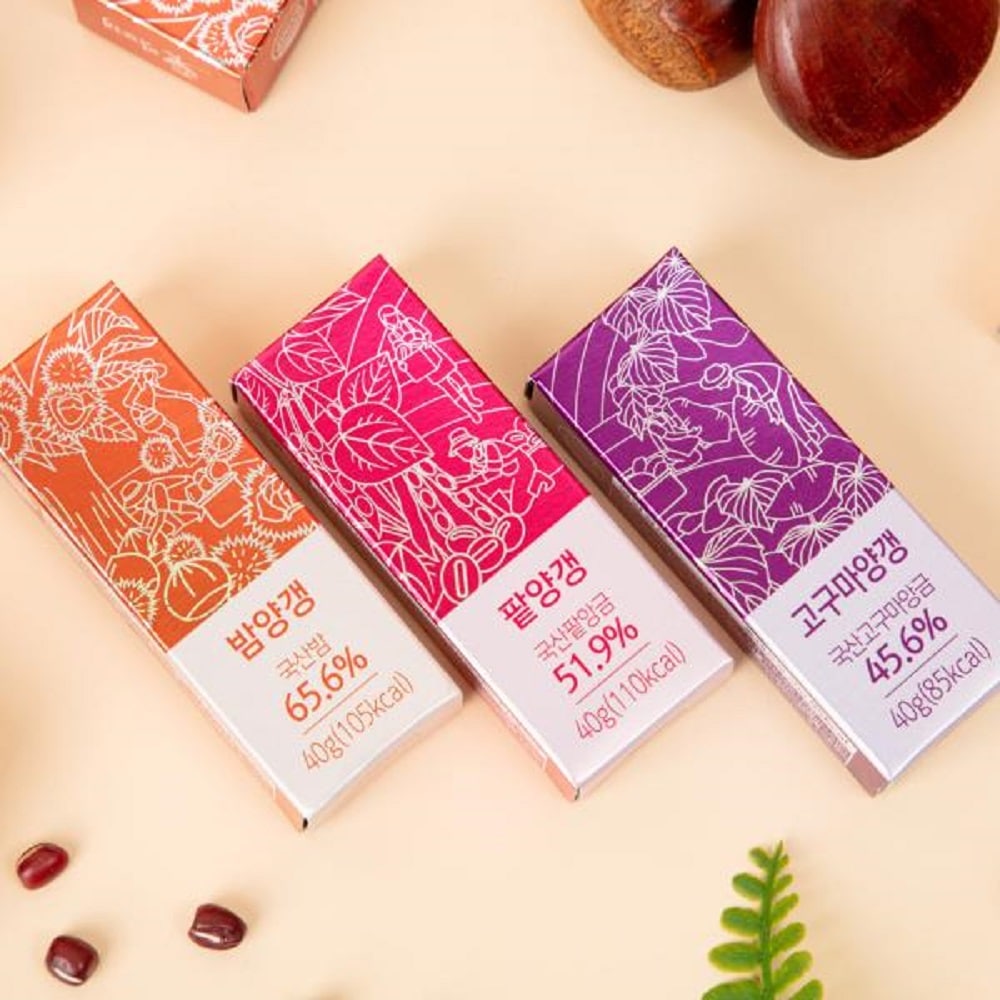 韓国-K MEAL-栗トレ ようかん プレミアム ギフトセット 栗 サツマイモ 小豆 8個ずつ 24個