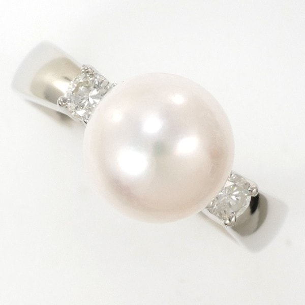 Pm900 リング 指輪 11号 パール(真珠) 約9mm ダイヤ 0.20 ジュエリー 中古
