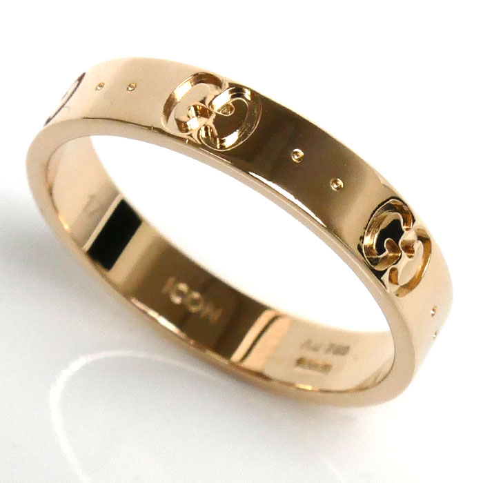 GUCCI グッチ K18PG ピンクゴールド アイコン リング指輪 16.5号 3.9g レディース 中古 美品