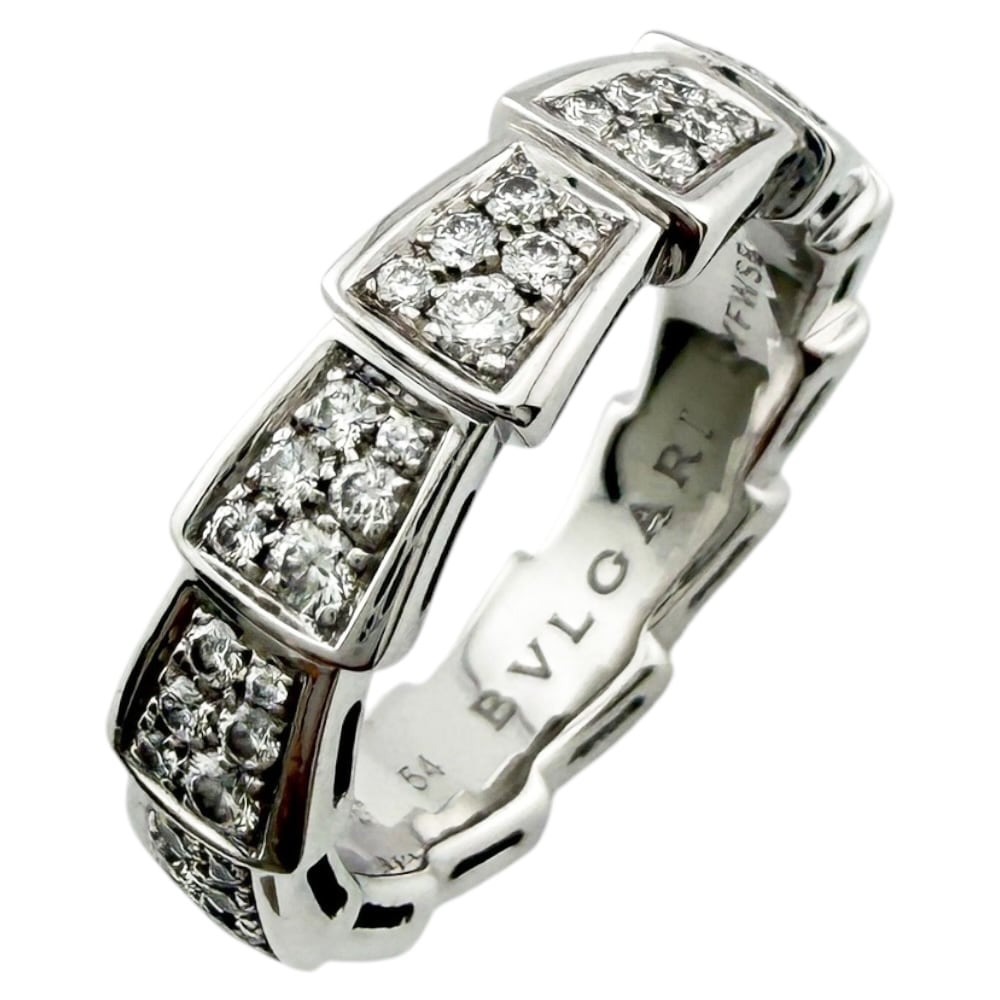 ブルガリ セルペンティ ヴァイパー リング 指輪 13.5号 18金 K18ホワイトゴールド ダイヤモンド BVLGARI 中古 美品