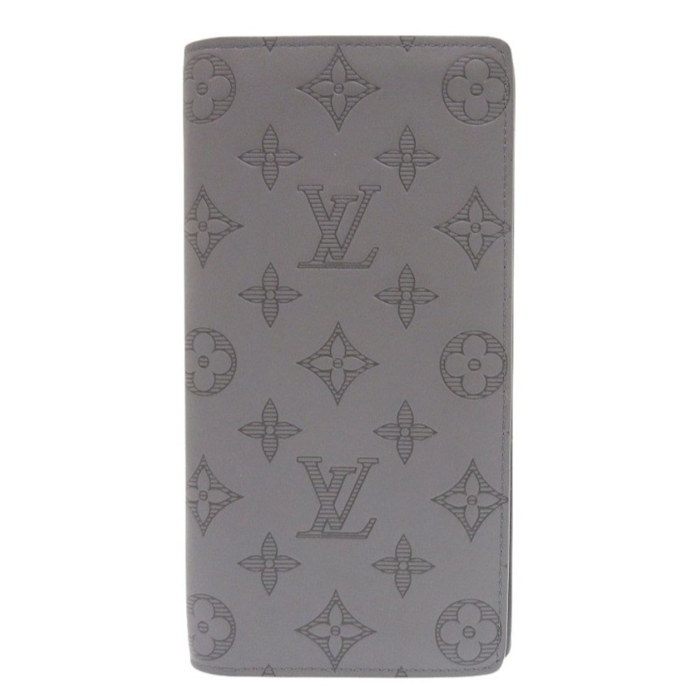 美品 ポルトフォイユ プラザ M81335 長財布/モノグラム・シャドウ レザー グレー LV 0431【中古】 レディース
