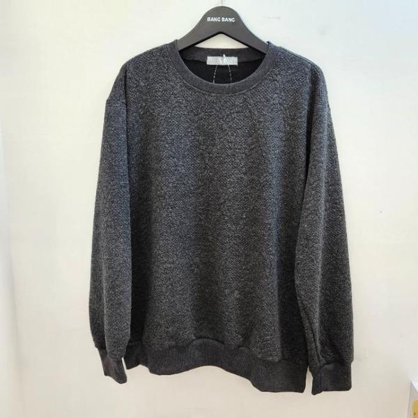 BANG BANG HC19 メンズ秋ビッグサイズ(110,115,120) エンボッシング スパン スウェットシャツ (S40953449)