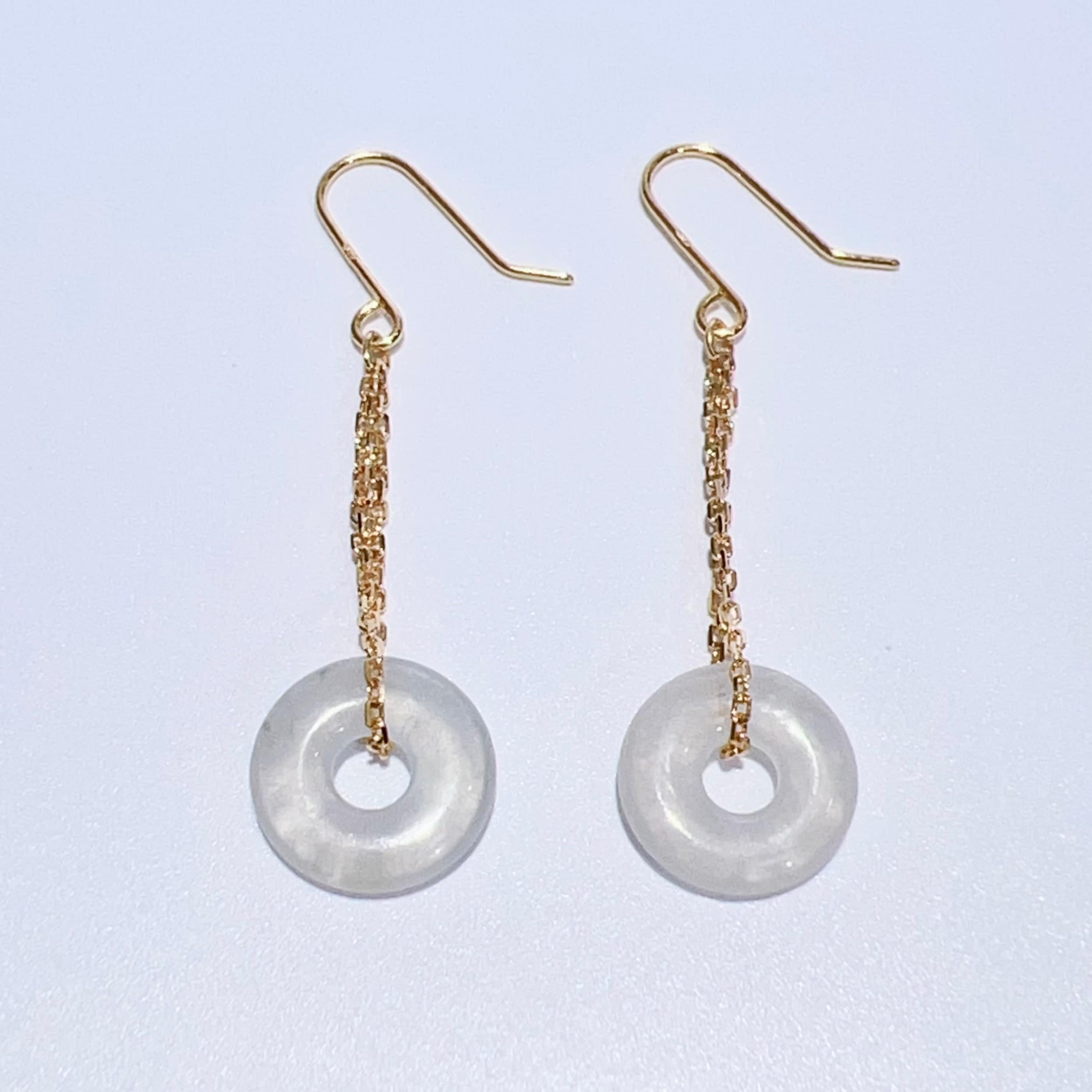 SV925 天然 翡翠 ジェイダイト ドロップ ピアス 12.7mm 2.2g 鑑別書 ホワイト レディース アクセサリー フック・チェーン ピアス 新品 ota40405080514