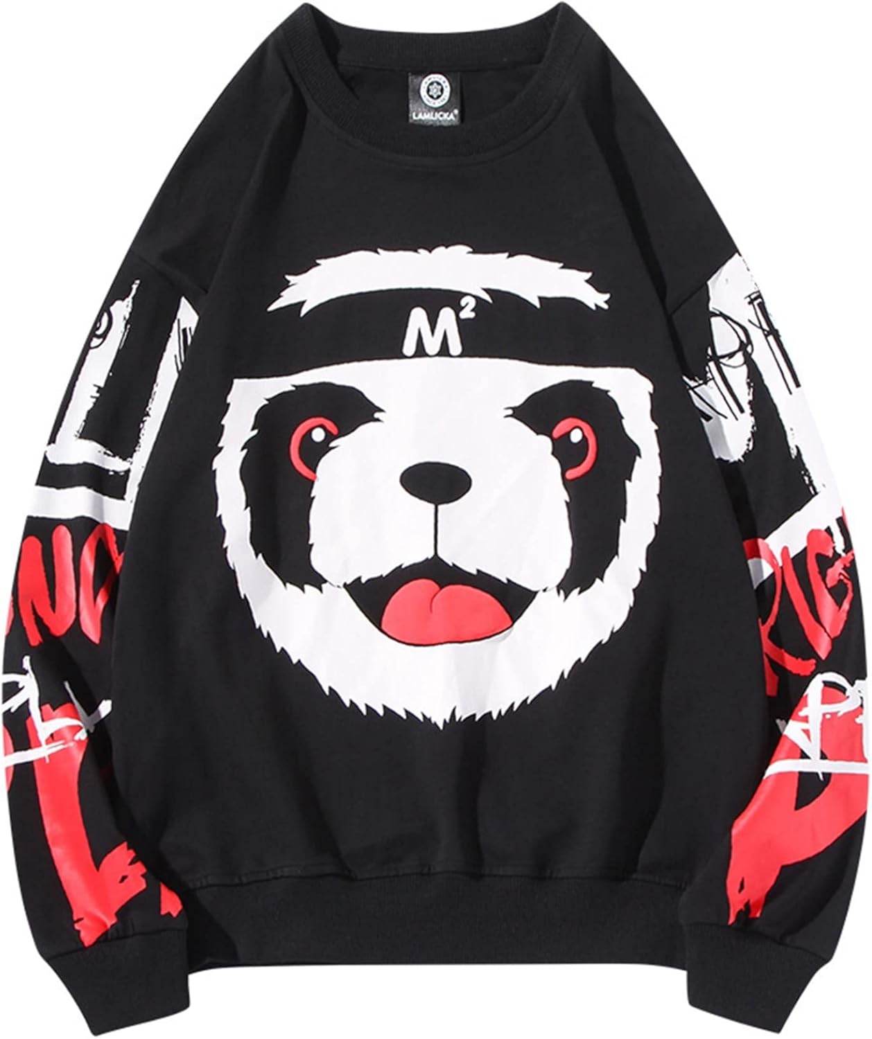 パーカー 男性 女性 インナー パンダ柄 長袖シャツ プルオーバー ヒップホップ系 オーバーサイズ オシャレ 通気性 ストレッチ クルーネック 体型パカー 秋服 トレーナー 柔らかい 丈長め カジュア