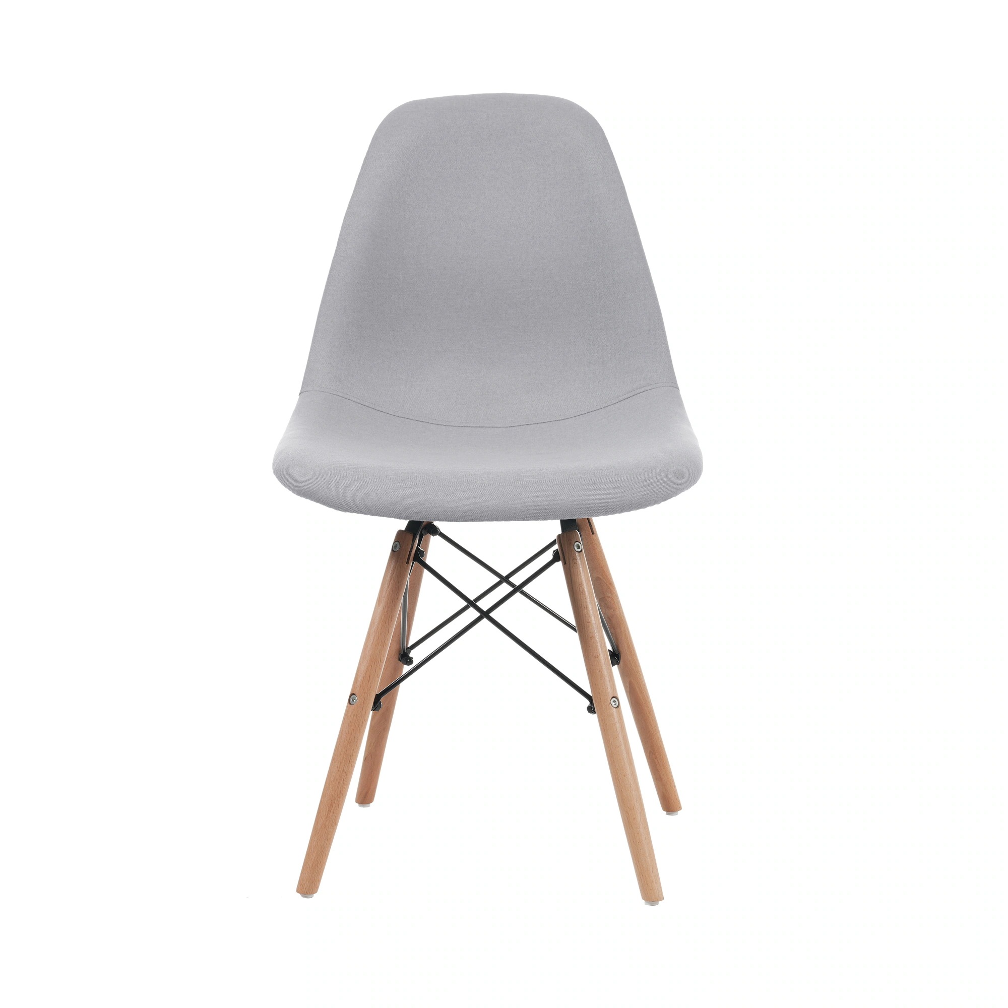 544【2脚】【ライトグレー座面＆ナチュラル脚】 ファブリック イームズチェア リプロダクト ダイニングチェア ダイニングチェアー イームズチェア DSW eames イームズ チェアー DSW イー
