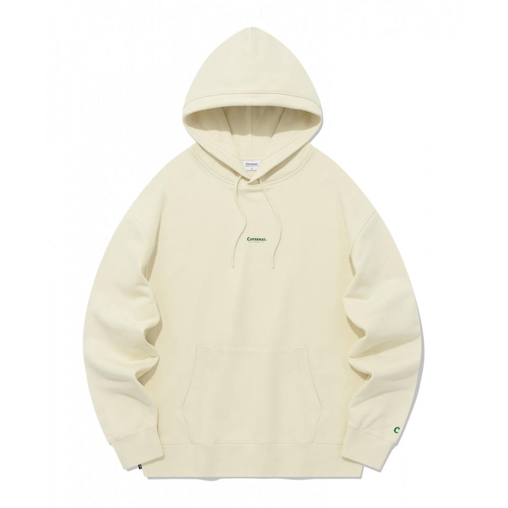 COVERNAT オーバーフィットスモールオーセンティックロゴフーディーエクリュ