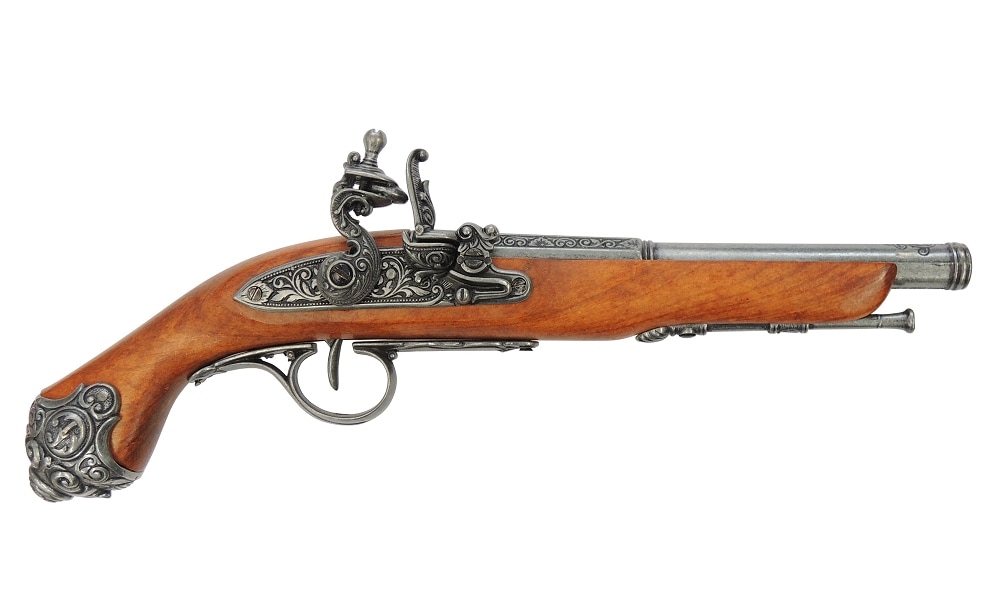 モデルガン フリントロック グレー DENIX デニックス 1077/G 38cm レプリカ 銃 コスプレ 小物 模造 ピストル 拳銃