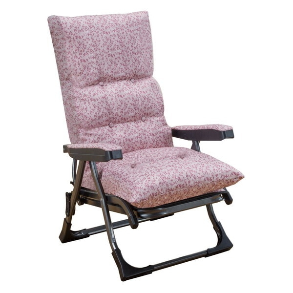 ファミリー・ライフ NEWくつろぎのリクライニングアームチェアDXII マーガレット柄 ピンク(0411280) メーカー直送