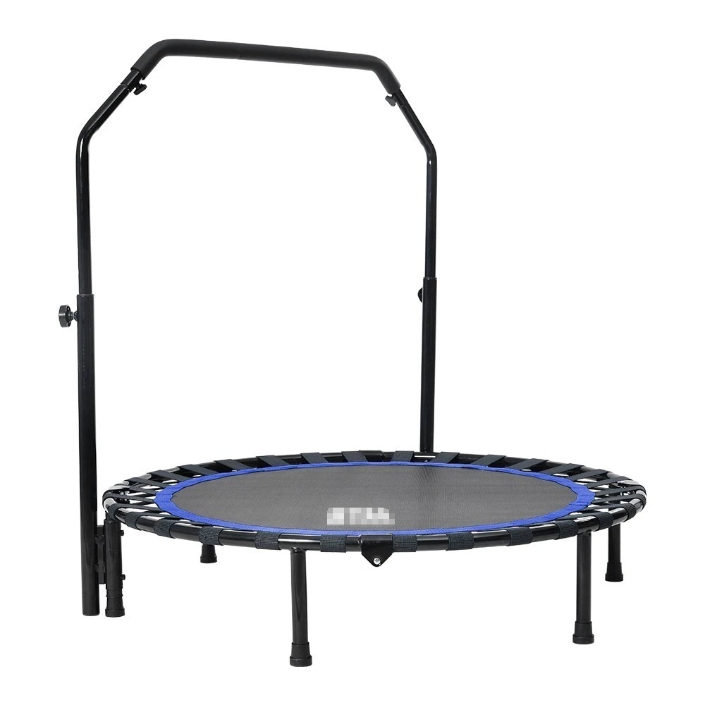補助手すり付き トランポリン 耐荷重110kg 102cm ゴム ダイエット器具 健康器具 折りたたみトランポリン