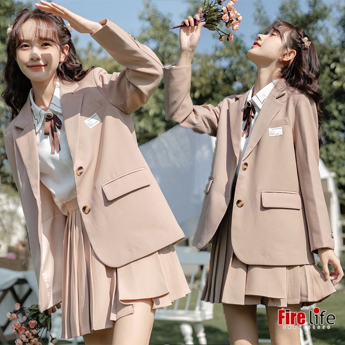 卒業式スーツ レディース 女の子 JK制服 2点セット フォーマル スカート ベージュ 高校生 中学生 小学生 入学式